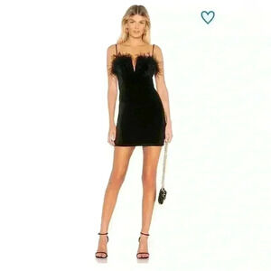 Revolve Superdown Erika Feather Mini Dress sz s